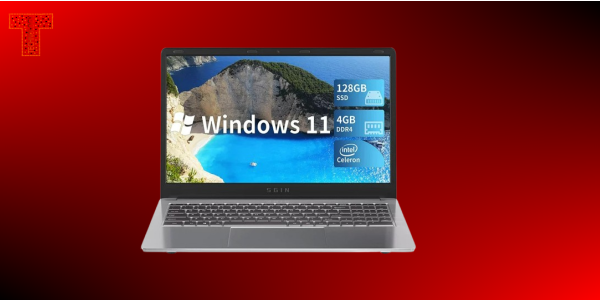 SGIN 15.6 inch Laptop 4GB DDR4 128GB SSD Windows 11 with 4 Core Intel Celeron